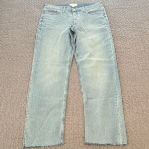 Banana Republic Mid Rise Slim Fit Raw Hem Jeans
